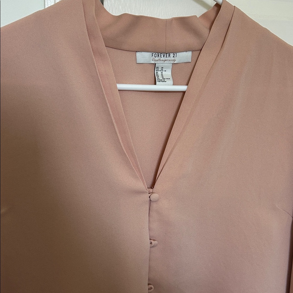 Forever 21 || Wilfred Soft Pink Button-Up Blouse - Picture 6 of 8